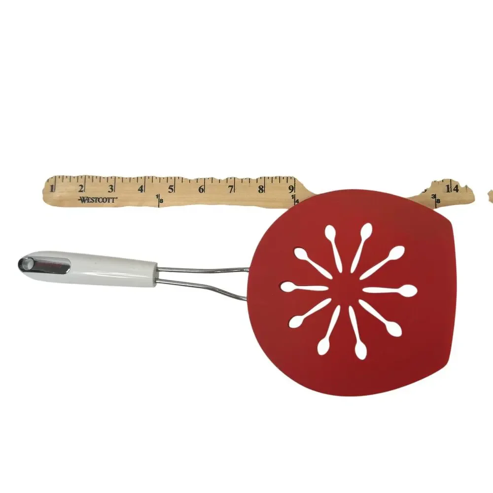 Betty Crocker Nylon Slotted Spatula Kitchen‎ Utensil Red Wide Flipper Turner